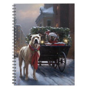 Amerikaanse Staffordshire Kerstfeestseizoen Notitieboek