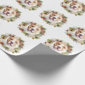 Amerikaanse Staffordshire Kerstkrans feestelijk Cadeaupapier (Hoek)