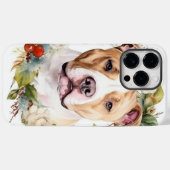 Amerikaanse Staffordshire Kerstkrans feestelijk Case-Mate iPhone Case (Achterkant (horizontaal))
