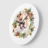 Amerikaanse Staffordshire Kerstkrans feestelijk Grote Klok (Hoek)