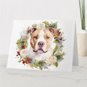 Amerikaanse Staffordshire Kerstkrans feestelijk Kaart (Voorkant)