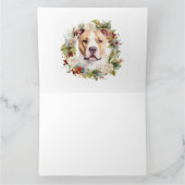 Amerikaanse Staffordshire Kerstkrans feestelijk Kaart (Binnen)