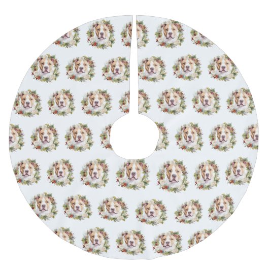 Amerikaanse Staffordshire Kerstkrans feestelijk Kerstboom Rok (Voorkant)