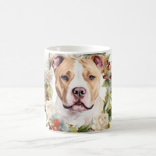 Amerikaanse Staffordshire Kerstkrans feestelijk Koffiemok