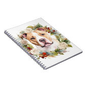 Amerikaanse Staffordshire Kerstkrans feestelijk Notitieboek (Rechterzijde)