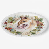 Amerikaanse Staffordshire Kerstkrans feestelijk Papieren Bordje (Gekanteld)