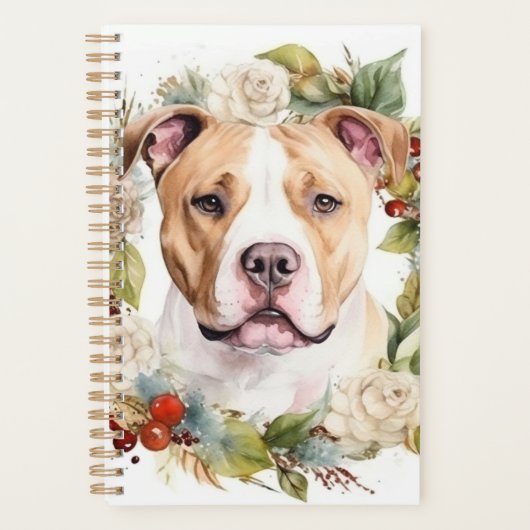 Amerikaanse Staffordshire Kerstkrans feestelijk Planner (Voorkant)