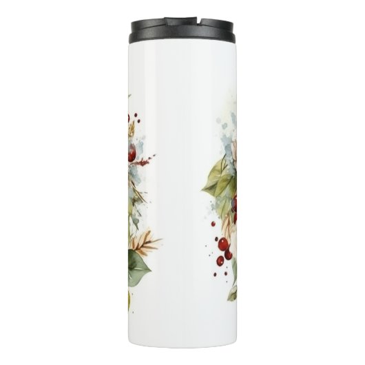 Amerikaanse Staffordshire Kerstkrans feestelijk Thermosbeker (Achterkant)