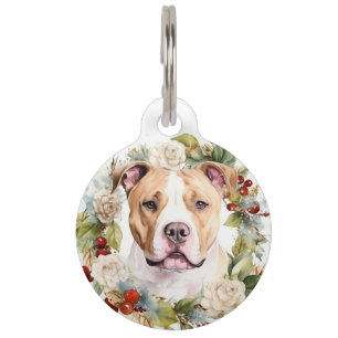 Amerikaanse Staffordshire Kerstkrans Festivus Huisdierpenning