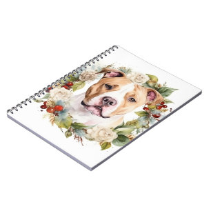 Amerikaanse Staffordshire Kerstkrans Festivus Notitieboek