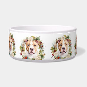 Amerikaanse Staffordshire Kerstkrans Festivus Voerbakje