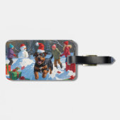 Amerikaanse Staffordshire Kerstsneeuw  Bagagelabel (Achterkant horizontaal)