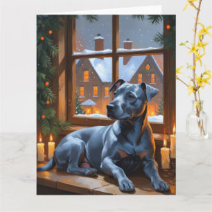 Amerikaanse Staffordshire kerstverlichting vakanti Kaart