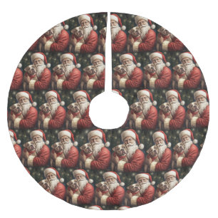 Amerikaanse Staffordshire met Kerstman Kerstmis Kerstboom Rok