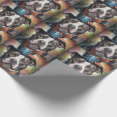 Amerikaanse Staffordshire nieuwjaarskaart Cadeaupapier (Hoek)