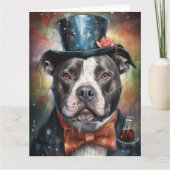 Amerikaanse Staffordshire nieuwjaarskaart Kaart (Voorkant)