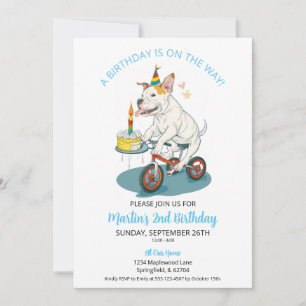 Amerikaanse Staffordshire op Fiets Cake Verjaardag Kaart
