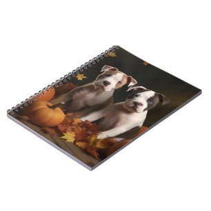 Amerikaanse Staffordshire Puppy Autumn Delight Notitieboek