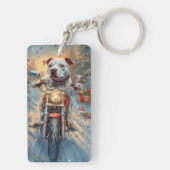 Amerikaanse Staffordshire Rijmotor Kerstmis Sleutelhanger (achterkant)