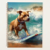 Amerikaanse Staffordshire Strand Surfen Schilderen Planner (Voorkant)