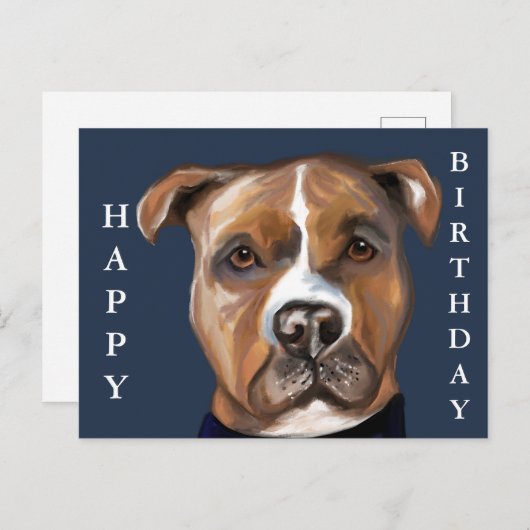 AMERIKAANSE STAFFORDSHIRE TERRIE BRIEFKAART (Voorkant / Achterkant)