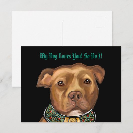 AMERIKAANSE STAFFORDSHIRE TERRIE BRIEFKAART (Voorkant / Achterkant)