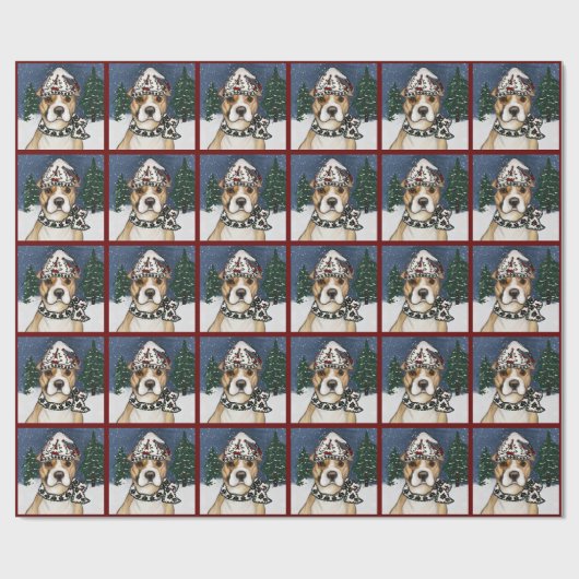 AMERIKAANSE STAFFORDSHIRE TERRIE CADEAUPAPIER (Vlak)