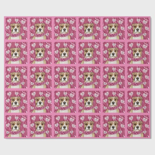 AMERIKAANSE STAFFORDSHIRE TERRIE CADEAUPAPIER (Vlak)