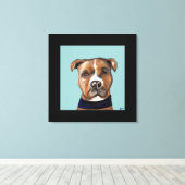 AMERIKAANSE STAFFORDSHIRE TERRIE CANVAS AFDRUK (Insitu (Houten vloer))