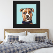 AMERIKAANSE STAFFORDSHIRE TERRIE CANVAS AFDRUK (Insitu (Slaapkamer))