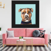 AMERIKAANSE STAFFORDSHIRE TERRIE CANVAS AFDRUK (Insitu (Woonkamer))