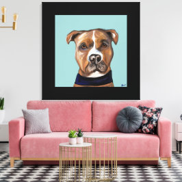 AMERIKAANSE STAFFORDSHIRE TERRIE CANVAS AFDRUK