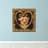 AMERIKAANSE STAFFORDSHIRE TERRIE CANVAS AFDRUK (Insitu (Houten vloer))