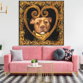 AMERIKAANSE STAFFORDSHIRE TERRIE CANVAS AFDRUK (Insitu (Woonkamer))