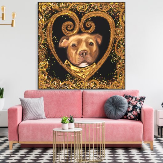 AMERIKAANSE STAFFORDSHIRE TERRIE CANVAS AFDRUK (Insitu (Woonkamer))