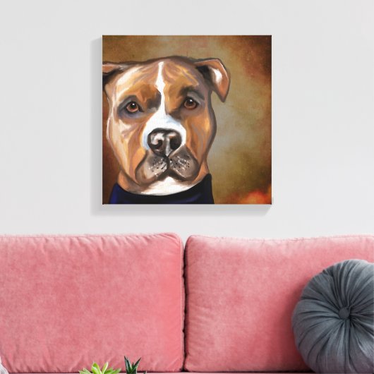 AMERIKAANSE STAFFORDSHIRE TERRIE CANVAS AFDRUK (Insitu (Woonkamer))