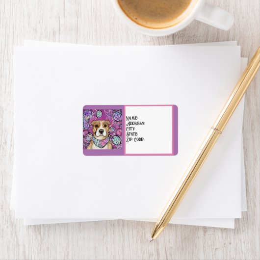 AMERIKAANSE STAFFORDSHIRE TERRIE ETIKET (Insitu)