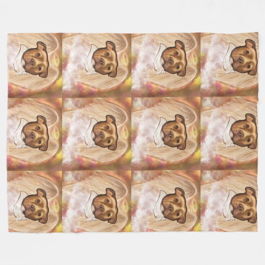 AMERIKAANSE STAFFORDSHIRE TERRIE FLEECE DEKEN (Voorkant (Horizontaal))