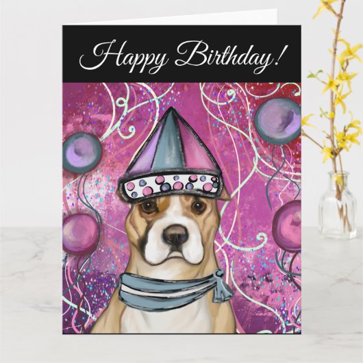 AMERIKAANSE STAFFORDSHIRE TERRIE KAART (Gele Bloem)