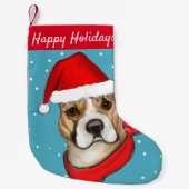 AMERIKAANSE STAFFORDSHIRE TERRIE KLEINE KERSTSOK (Voorkant)