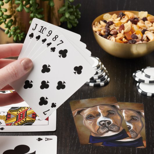 AMERIKAANSE STAFFORDSHIRE TERRIE POKERKAARTEN (Insitu)