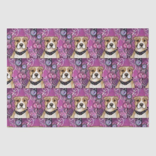 AMERIKAANSE STAFFORDSHIRE TERRIE TISSUEPAPIER (Voorkant)