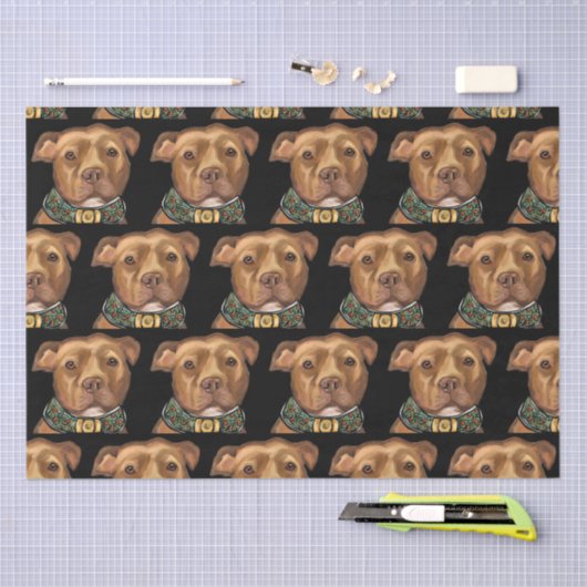 AMERIKAANSE STAFFORDSHIRE TERRIE TISSUEPAPIER (Craft)