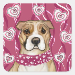 AMERIKAANSE STAFFORDSHIRE TERRIE VIERKANTE STICKER