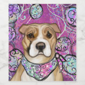 AMERIKAANSE STAFFORDSHIRE TERRIE WIJN ETIKET (Enkel label)