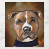 AMERIKAANSE STAFFORDSHIRE TERRIE WIJN ETIKET (Enkel label)