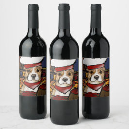 AMERIKAANSE STAFFORDSHIRE TERRIE WIJN ETIKET