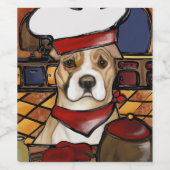 AMERIKAANSE STAFFORDSHIRE TERRIE WIJN ETIKET (Enkel label)