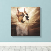 Amerikaanse Staffordshire Terrier - Amstaff Canvas Afdruk (Insitu (Houten vloer))