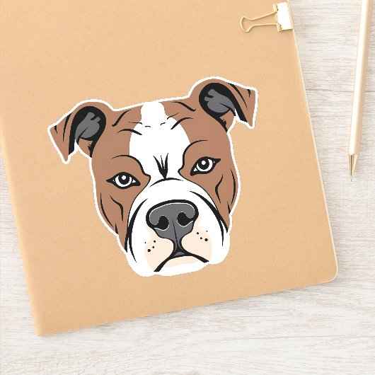Amerikaanse Staffordshire Terrier Amstaff Dog Face Sticker (Notitieboek)